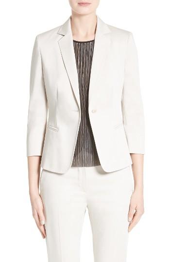 Women's Max Mara Micaela Stretch Cotton Sateen Jacket - Brown