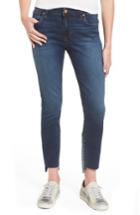 Women's Bp. Patch Detail Step Hem Skinny Jeans - Blue