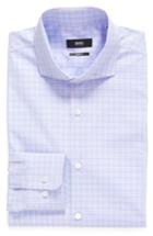 Men's Boss Sharp Fit Check Dress Shirt - R - Blue