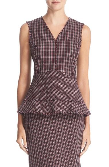 Women's Altuzarra Ozark Mini Plaid Peplum Top