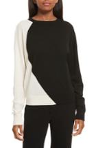 Women's Theory Intarsia Silk Blend Sweater, Size - Ivory