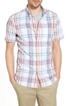 Men's 1901 Trim Fit Plaid Short Sleeve Sport Shirt - White