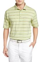 Men's Bobby Jones Liquid Cotton Stripe Jersey Golf Polo - Green
