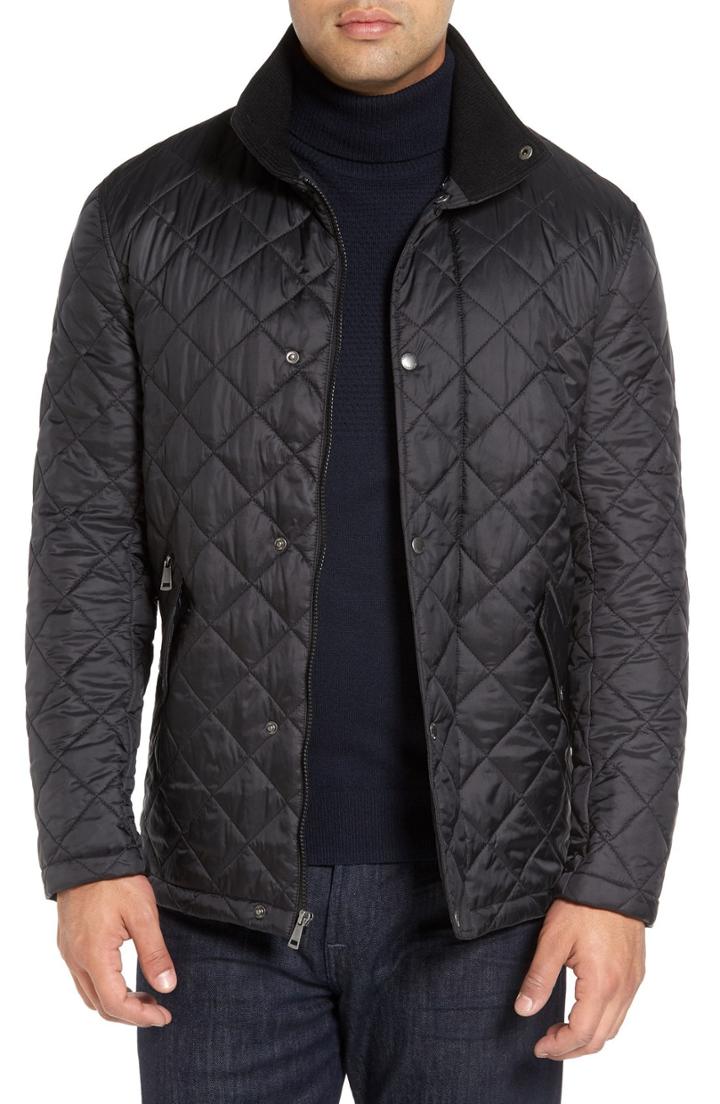 Men's Cole Haan Diamond Quilted Jacket, Size - Black
