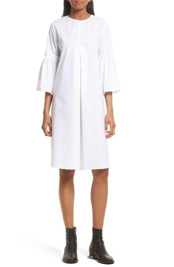 Women's Mm6 Maison Margiela Bell Sleeve Poplin Tunic Dress Us / 36 It - White