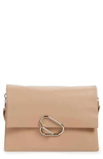 3.1 Phillip Lim Oversized Alix Flap Leather Shoulder Bag - Beige