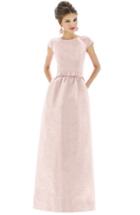 Women's Alfred Sung Cap Sleeve Dupioni Full Length Dress