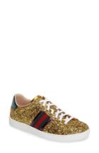 Women's Gucci New Ace Glitter Sneaker .5us / 37.5eu - Metallic