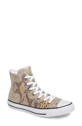 Women's Converse Chuck Taylor All Star Snake Embossed High Top Sneaker M - Beige