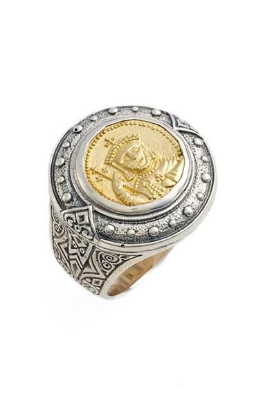 Men's Konstantino Byzantium Carved Face Ring