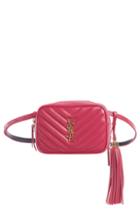 Saint Laurent Lou Quilted Leather Belt Bag With Tassel - Pink