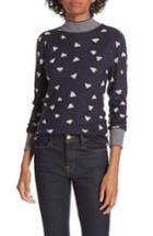 Women's Rebecca Taylor Heart Jacquard Sweater - Blue