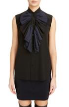 Women's Givenchy Pleated Bib Silk Blend Blouse Us / 38 Fr - Black