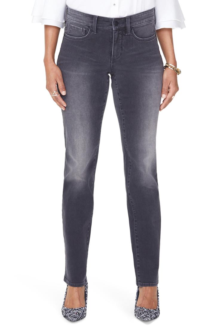 Women's Nydj Marilyn Straight Leg Jeans (similar To 14w) - Grey