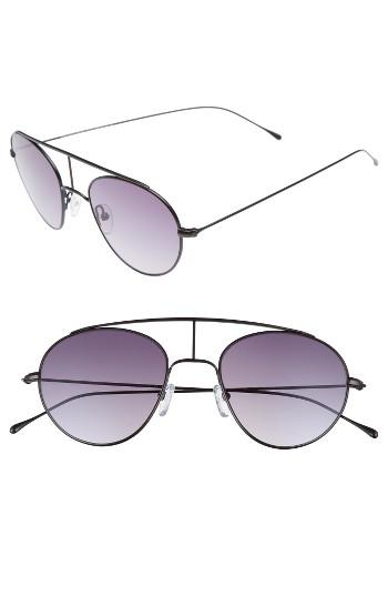 Men's Smoke X Mirrors Geo 6 53mm Retro Sunglasses - Matte Black/ Gradient Grey