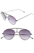 Men's Smoke X Mirrors Geo 6 53mm Retro Sunglasses - Matte Black/ Gradient Grey
