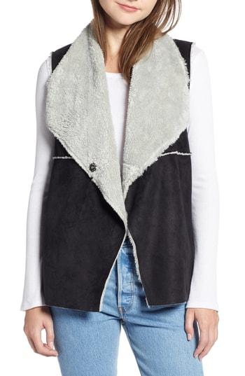 Women's Dylan Madison Faux Shearling Vest - Black