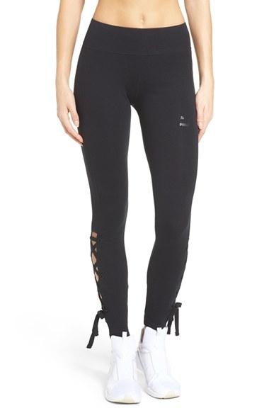 Women's Puma Lace-up Leggings - Black