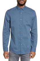 Men's Calibrate Print Sport Shirt, Size - Blue