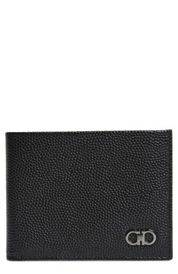 Men's Salvatore Ferragamo 'ten Forty One' Bifold Textured Leather Wallet -