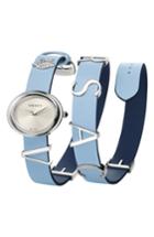 Women's Versace V-flare Double Wrap Leather Strap Watch, 28mm