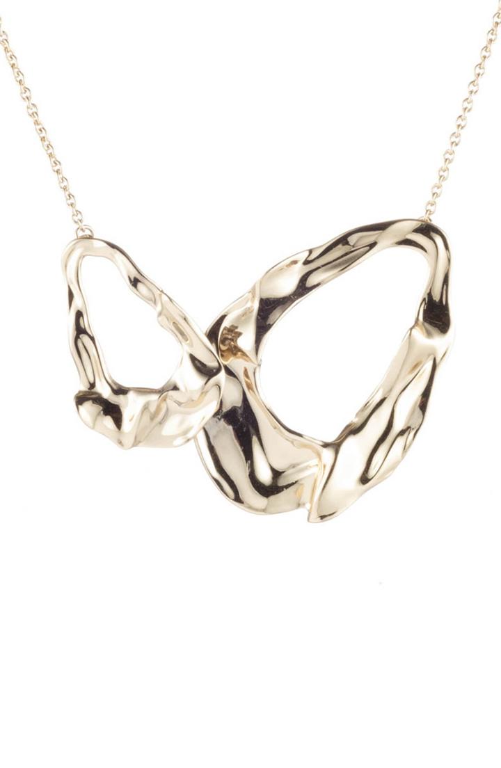 Women's Alexis Bittar Retro Gold Crumpled Link Necklace