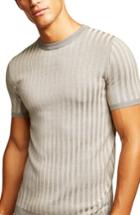 Men's Topman Muscle Fit Plaited Sweater T-shirt - Green