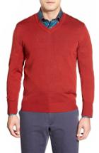 Men's Robert Talbott 'pasadera' Wool & Silk Blend V-neck Sweater - Red