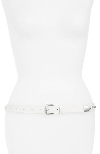 Women's Treasure & Bond Metal Tipped Studded Skinny Belt - White