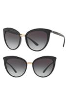 Women's Dolce & Gabbana 55mm Gradient Cat Eye Sunglasses - Black