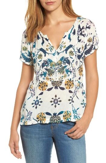Women's Lucky Brand Slit Sleeve Floral Top