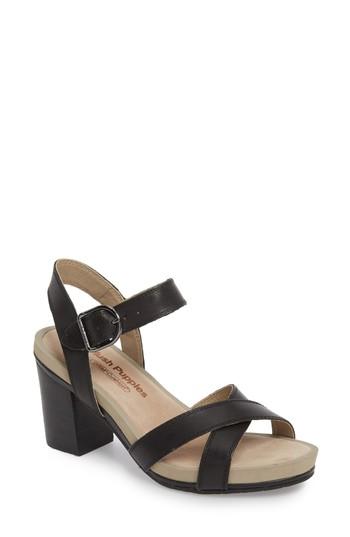 Women's Hush Puppies Mariska Block Heel Sandal .5 M - Black