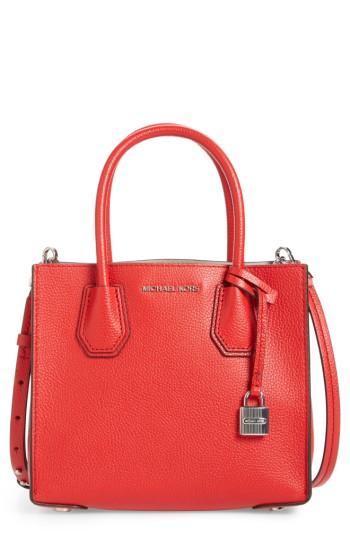 Michael Michael Kors Mercer Leather Crossbody Bag - Purple