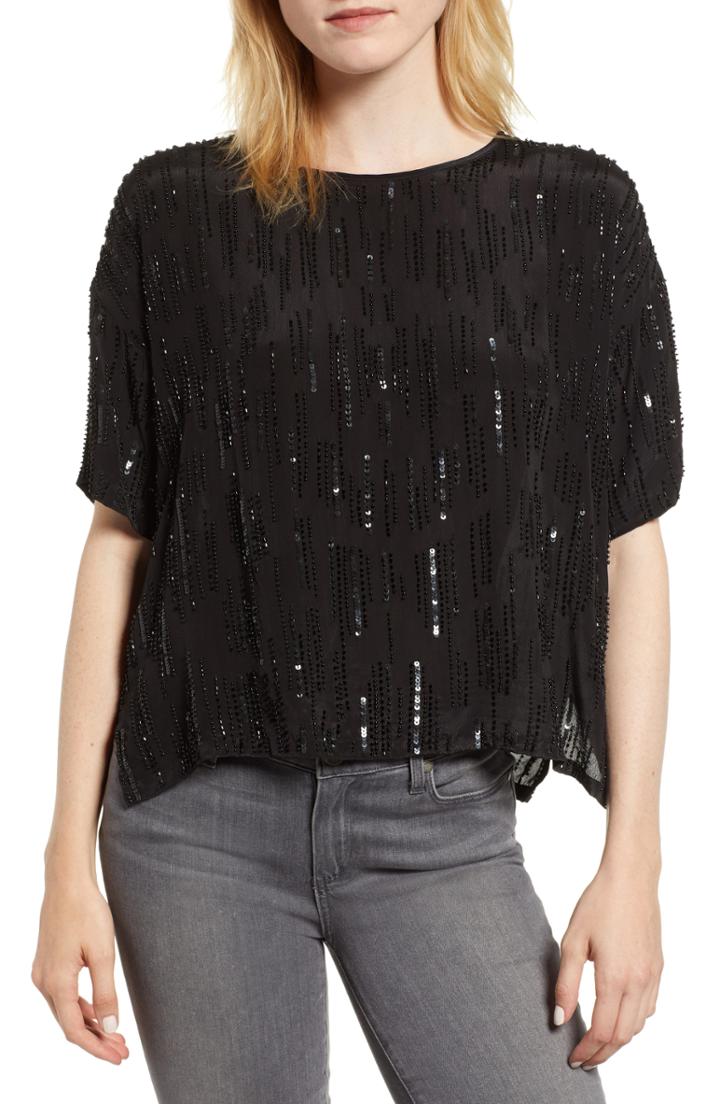 Women's Joie Dowa Faux Wrap Silk Blouse - Black