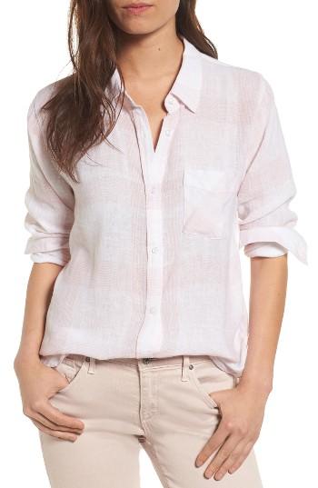 Women's Rails Charli Linen Blend Shirt - Pink