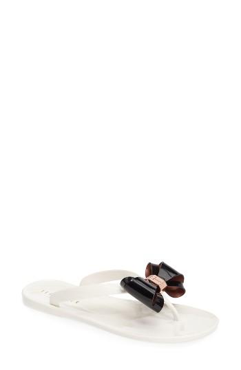 Women's Ted Baker London Rafeek Bow Flip Flop M - Black