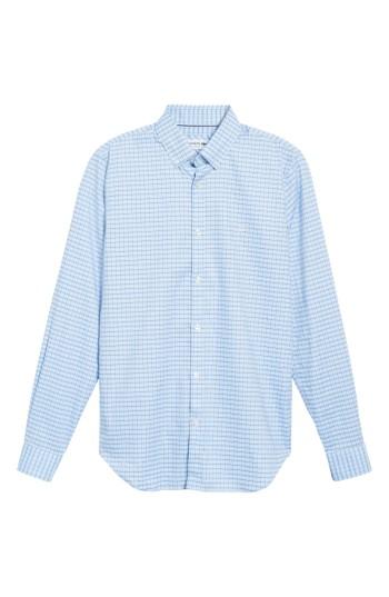 Men's Lacoste Slim Fit Plaid Shirt Eu - Blue