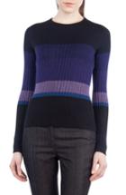 Women's Akris Punto Colorblock Wool Pullover - Purple