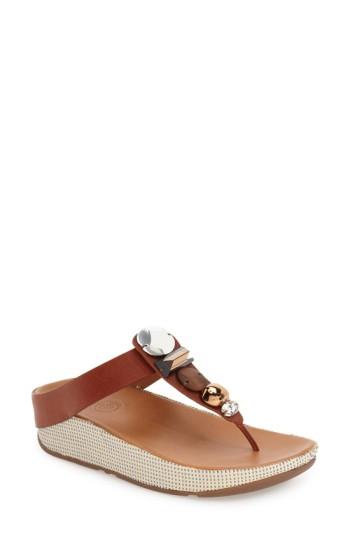 Women's Fitflop Jewely Flip Flop M - Beige