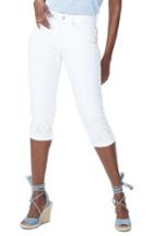 Women's Nydj Marilyn Eyelet Hem Stretch Crop Jeans - White