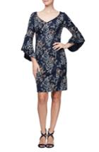Women's Alex Evenings Embroidered Cocktail Dress - Blue