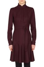 Women's Akris Punto Bell Skirt Wool Dress - Burgundy