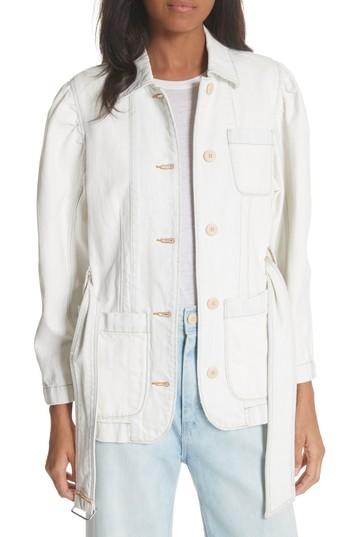 Women's La Vie Rebecca Taylor Belted Denim Jacket - White