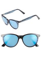 Women's Maui Jim Cathedrals 52mm Polarizedplus2 Cat Eye Sunglasses - Blue Black Stripe/ Blue Hawaii