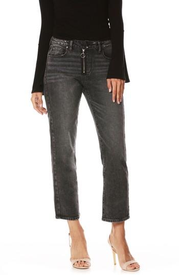 Women's Paige Noella Crop Straight Leg Jeans - Blue