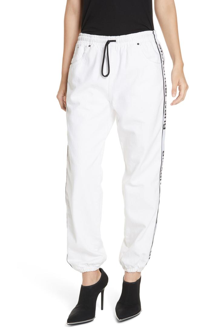 Women's T By Alexander Wang Logo Stripe Track Pants