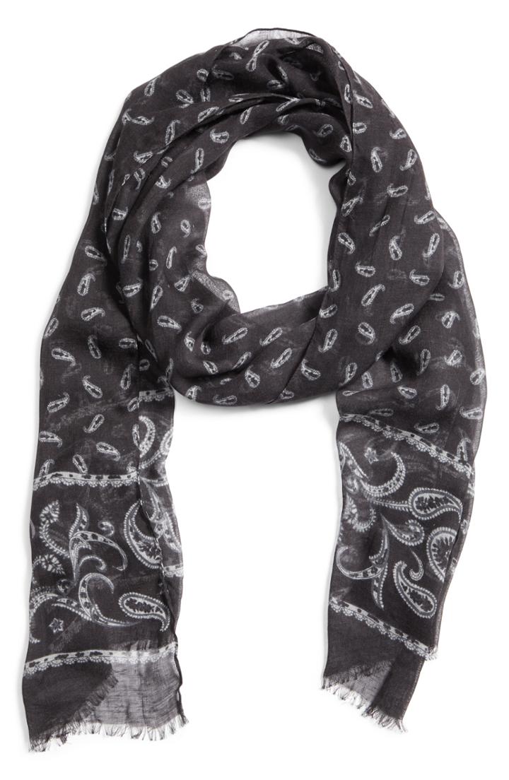 Men's John Varvatos Paisley Scarf, Size - Black