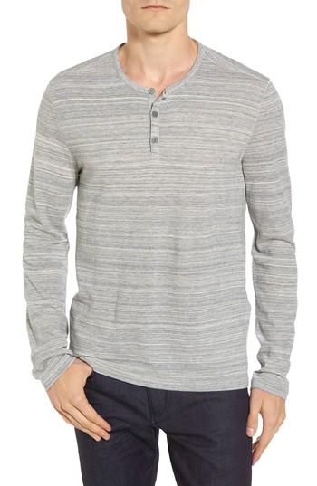 Men's John Varvatos Star Usa Vertical Pickstitch Henley - Grey