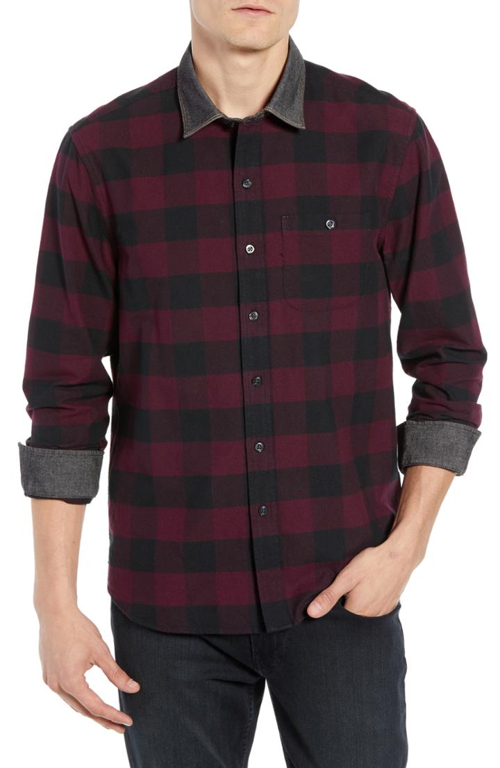 Men's Michael Bastian Buffalo Check Sport Shirt - Red