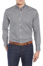 Men's Peter Millar Crown Soft Gingham Fit Sport Shirt, Size Small - Black